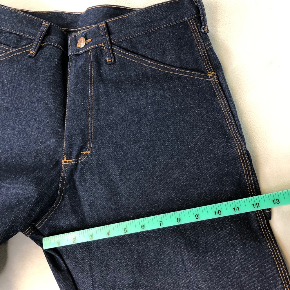 VTG Round House Carpenter Jeans Mens 33x33 USA Made Raw Denim Deadstock Workwear - Picture 10 of 16